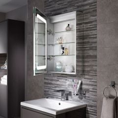 Bathroom Lifestyle of Sensio Belle Single Door Dual Lit LED Cabinet Mirror 700x500x140mm - SE30796C0
