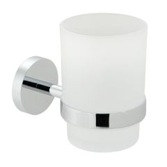Vado Spa Frosted Glass Tumbler And Holder Wall Mounted - Chrome - SPA-183-C/P