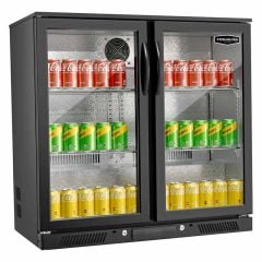 Sterling Pro 2 Door 192 Litres Hinged Bottle Cooler - Black - SP2HC-BH