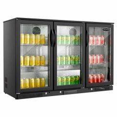 Sterling Pro 3 Door 300 Litres Hinged Bottle Cooler - Black - SP3HC-BH