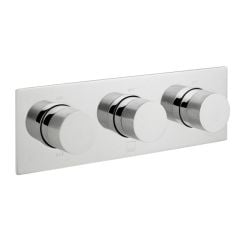 Vado Horizontal Concealed 3 Outlet, 3 Handle Thermostatic Valve with Knurled Handles - TAB-128/3-H-CPK