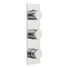 Vado Omika Three Outlet Three Handle Vertical Tablet Thermostatic Valve - Chrome - TAB-128/3-OMI-C/P