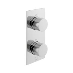 Vado Vertical Concealed 2 Outlet, 2 Handle Thermostatic Valve with Knurled Handles - TAB-148/2-CPK