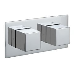 Vado Tablet Notion Horizontal Concealed 1 Outlet, 2 Handle Thermostatic Shower Valve - Chrome - TAB-148-H-NOT-C/P