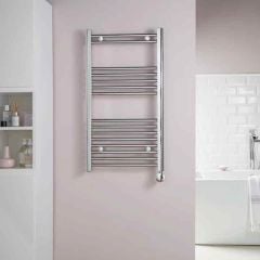 Towelrads McCarthy 43 Degree Regulated Electric Towel Rail 900mm x 500mm - Chrome - 121020 Lifestyle1