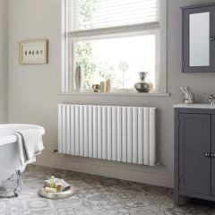 Towelrads Dorney Double Hot Water Radiator 600mm x 832mm - White - 128011 Lifestyle1