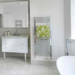 Towelrads Pisa Straight Hot Water Towel Rail 600mm x 400mm - Chrome - 140001 Lifestyle1