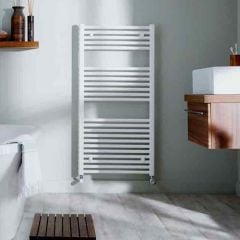 Towelrads Pisa Straight Hot Water Towel Rail 1200 x 500mm - White - 160007 Lifestyle