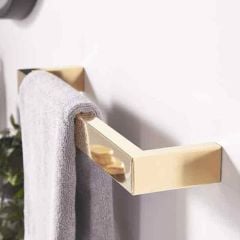 Towelrads Elcot Electric Square Closed Ended Towel Rail - Polished Brass - 40x450mm - 488104 Lifestyle1