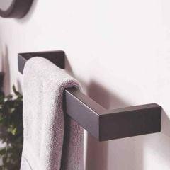Towelrads Elcot Electric Square Closed Ended Towel Rail - Matt Black - 40x450mm - 488105 Lifestyle1