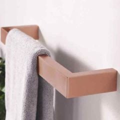 Towelrads Elcot Electric Square Closed Ended Towel Rail - Rose Gold - 40x630mm - 488112 Lifestyle1