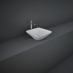 RAK Ceramics Variant 360mm Square Countertop Basin - No Tap Hole - Alpine White - VARCT43600AWHA