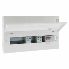 Hager Design 10 14 Way Dual RCD High Integrity 100A Metal Consumer Unit with SPD - VML914CUSPDRK