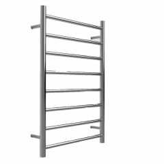Warmup® Anise 8 Round Bar Ladder Straight Towel Rail Polished - HTR-8ROPO