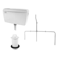 RAK Ceramics Exposed Urinal Auto Cistern 13.5L With Sparge Pipe Sets Top Inlet Spreader & Urinal Waste For 3 Urinals - EXPURIPAK3