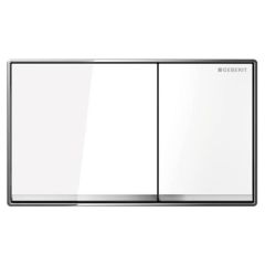 Geberit Omega60 Dual Flush Plate White Glass - 115.081.SI.1