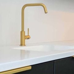 Abode Althia Single Lever Kitchen Mixer Tap - Brushed Brass - AT2103