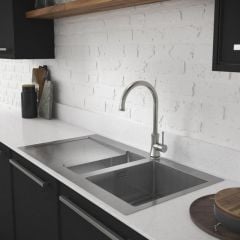 Lifestyle of Abode Verve 1.5 Bowl & Drainer Stainless Steel Sink - AW5137