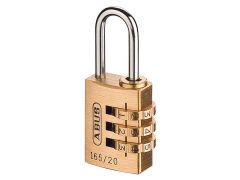 ABUS Mechanical 165/20 20mm Solid Brass Body Combination Padlock (3-Digit) Carded - ABU16520C