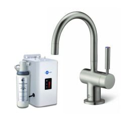 InSinkErator HC3300 Steaming Hot/Cold Kitchen Tap w/ NeoTank & Filter Pack - Brushed Steel - 44320B+45094