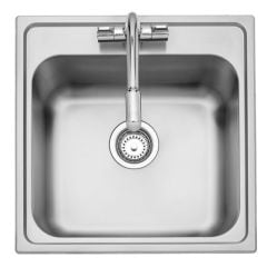 Leisure Albion 1 Bowl Inset Kitchen Sink - 1 TH - Satin Stainless Steel - AL500/