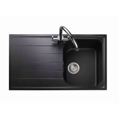 Rangemaster Amethyst 1 Bowl Igneous Granite Kitchen Sink - Ash Black - AME860AS/