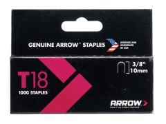Arrow T18 Staples 10mm (3/8in) Box 1000 - ARRT1838S