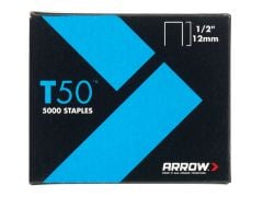Arrow T50 Staples 12mm (1/2in) Pack 5000 (4 x 1250) - ARRT5012