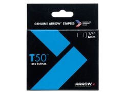 Arrow T50 Staples 6mm (1/4in) Box 1250 - ARRT5014S