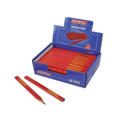 Faithfull Carpenter's Pencils Display - Red / Medium (80) - FAICPDISPR80