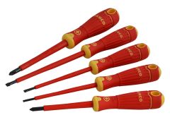 Bahco BAHCOFIT Insulated Scewdriver Set of 5 Slotted / Phillips - BAH220005