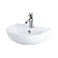 Essential LILY Pedestal Basin Only 450mm Wide 1 Tap Hole - EC1007