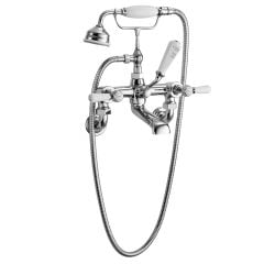 Bayswater Wall Mounted Bath / Shower Mixer Tap - White/Chrome - BAYT310