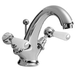 Bayswater Mono Lever Basin Mixer - White/Chrome - BAYT405