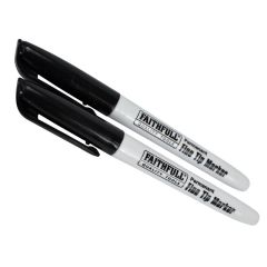 Faithfull Fibre Tip Marker Pen Black (Pack of 2) - FAIFTMBLK2