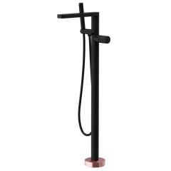 Velar Freestanding Bath/Shower Mixer - Black & Copper - AVEV88EMB