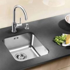 Blanco SUPRA 340-U 1 Bowl Undermount Stainless Steel Kitchen Sink - Brushed Finish - 450762