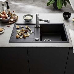 Blanco METRA 5 S 1 Bowl Inset Silgranit Reversible Kitchen Sink with Drain Remote Control - Anthracite - 513044