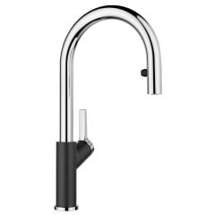 Lifestyle of Blanco CARENA-S Vario Pull-Out Spout Silgranit-Look Dual Finish Kitchen Tap - Anthracite/Chrome