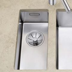 Blanco CLARON 180-U 1 Bowl Undermount Stainless Steel Kitchen Sink with Manual InFino Drain System - Satin Polish - 521565