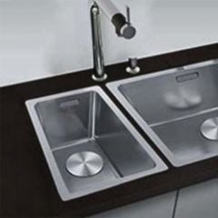 Blanco ANDANO 180-IF 1 Bowl Stainless Steel Kitchen Sink with Manual InFino Drain System - Satin Polish - 522951