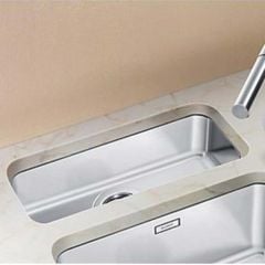 Blanco ANDANO 180-U 1 Bowl Stainless Steel Kitchen Sink with Manual InFino Drain System - Satin Polish - 522952