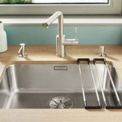Blanco SOLIS 700-U Stainless Steel 1 Bowl Undermount Kitchen Sink with Manual InFino Waste - Brushed Finish - 526125