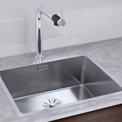 Blanco ANDANO 500-IF 1 Bowl Inset Stainless Steel Kitchen Sink with Manual InFino Drain System - Satin Polish - 522965 Lifestyle