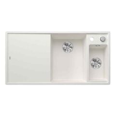 Blanco AXIA III 6 S 1.5 Bowl Inset Silgranit Kitchen Sink with Remote Control InFino Drain System - White - 523477