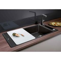 Blanco AXIA III XL 6 S 1 Bowl Inset Silgranit Reversible Kitchen Sink with Remote Control InFino Drain System - Anthracite - 523510 Lifestyle