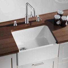 Blanco Belfast 1 Bowl Reversible Ceramic Kitchen Sink - Crystal White - 518497