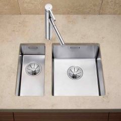 Blanco CLARON 340-U 1 Bowl Undermount Stainless Steel Kitchen Sink with Manual InFino Waste - Satin Polish - 521571 Lifestyle