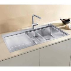 Blanco DIVON II 6 S-IF 1.5 Bowl Inset Stainless Steel Kitchen Sink with Remote Control InFino Drain System - Satin Polish - 521661 Lifestyle