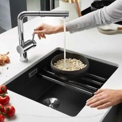 Blanco ETAGON 500-U 1 Bowl Undermount Silgranit Kitchen Sink with Manual InFino Waste - Anthracite - 522227 Lifestyle